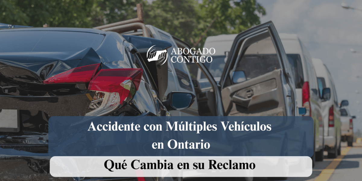 accidente con múltiples vehículos en Ontario