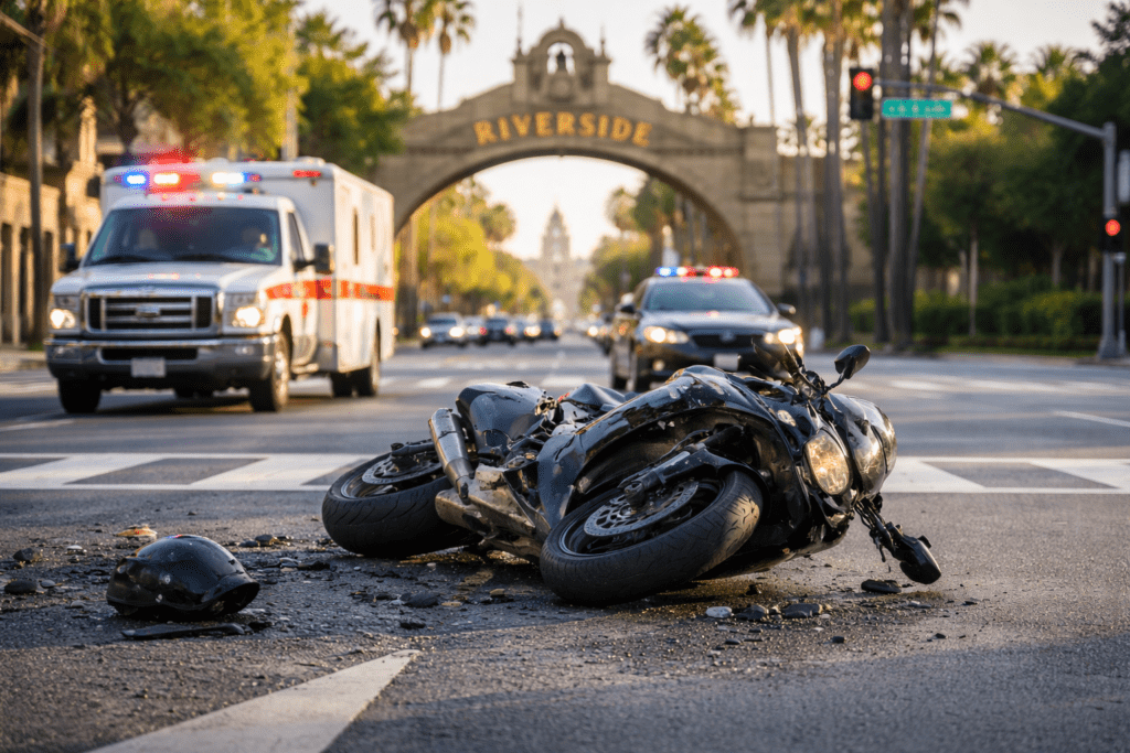 accidente de motocicleta en Riverside