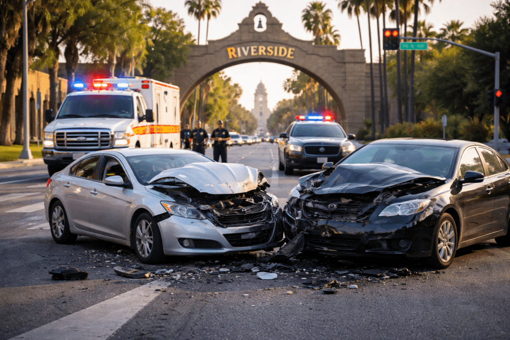 Accidente de auto en Riverside
