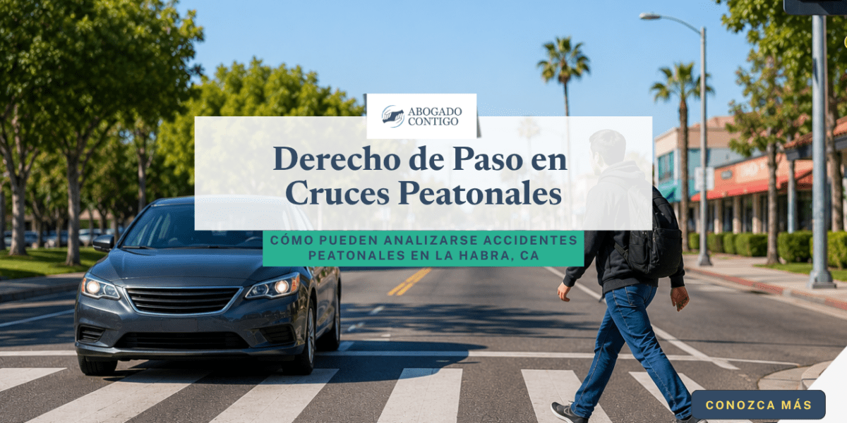 Cómo se determina el derecho de paso en un accidente en cruce peatonal en La Habra, CA