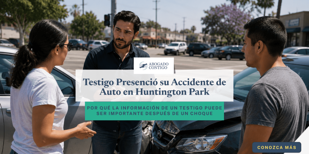 testigo presenció su accidente de auto en Huntington Park