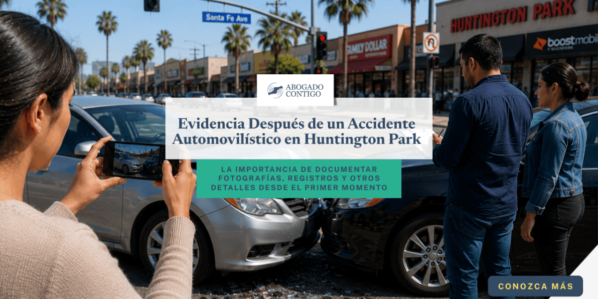 Evidencia Después de un Accidente Automovilístico en Huntington Park: Lo Que Puede Fortalecer su Reclamo
