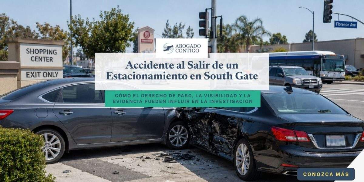 Accidente al salir de un estacionamiento en South Gate