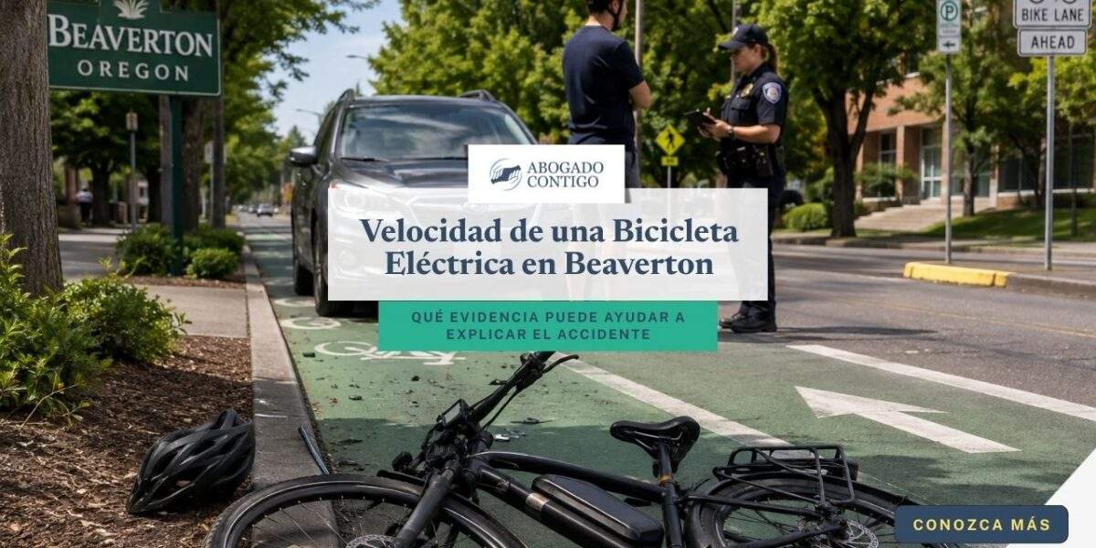 Velocidad de una bicicleta eléctrica en Beaverton después de un accidente