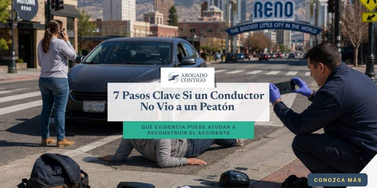 Peatón en Reno involucrado en un accidente en un cruce peatonal con evidencia documentada