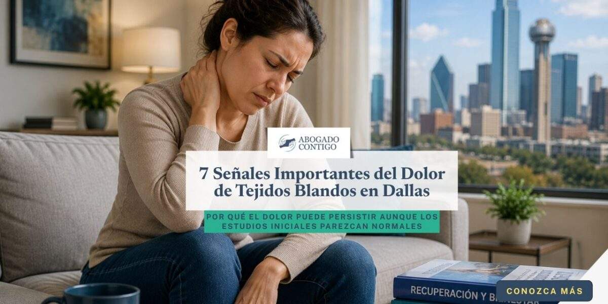 Persona con dolor de tejidos blandos en Dallas durante su recuperación después de un accidente