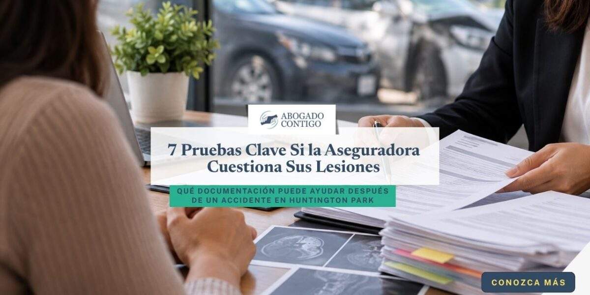Persona organizando registros médicos después de que una aseguradora cuestiona lesiones en Huntington Park