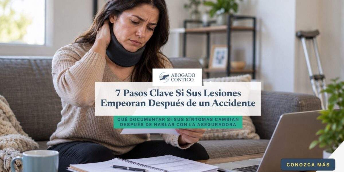 Persona documentando cómo sus lesiones empeoran en Henderson después de un accidente de auto